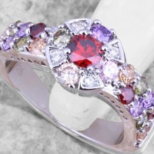 RING STERLIN SILVER 925 ZIRCONIA MULTICOLOR